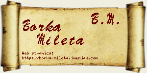 Borka Mileta vizit kartica